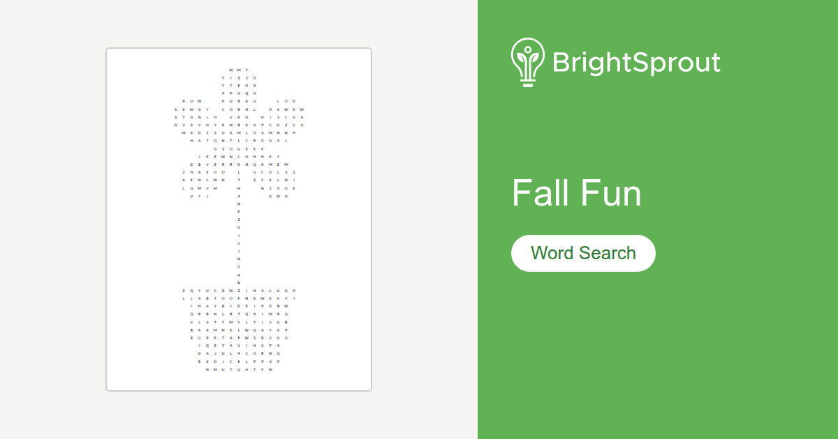 Fall Fun Word Search - Free Printable | BrightSprout