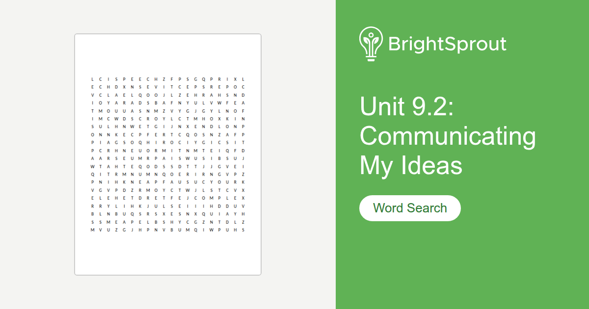 Communicating My Ideas Word Search - Free Printable | BrightSprout