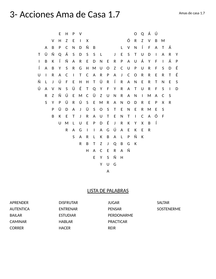 Heart-shaped Spanish verb word search with action words like hablar, correr, and bailar.