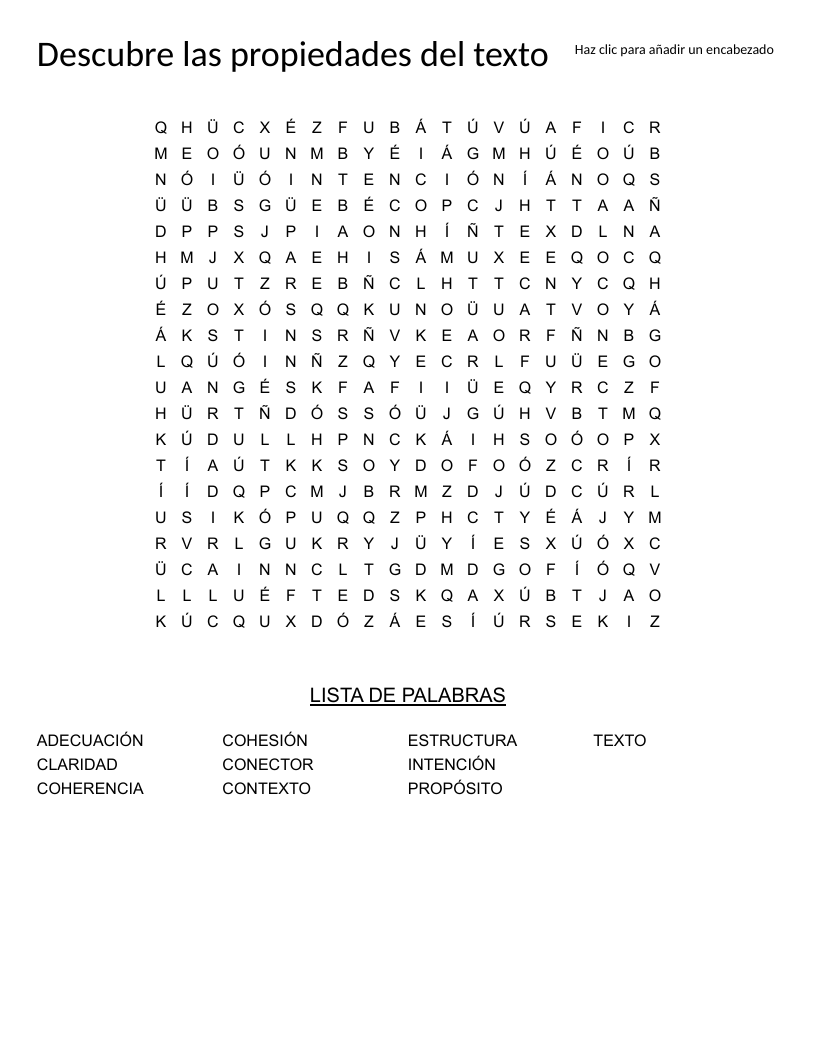 Descubre las propiedades del texto Word Search - Free Printable ...