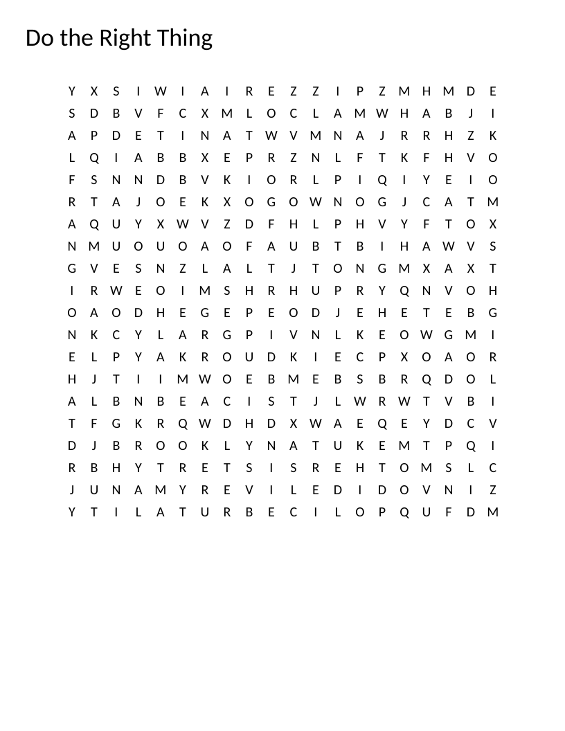 Do the Right Thing word search with film references including Spike Lee, Mookie, and Malcolm X.