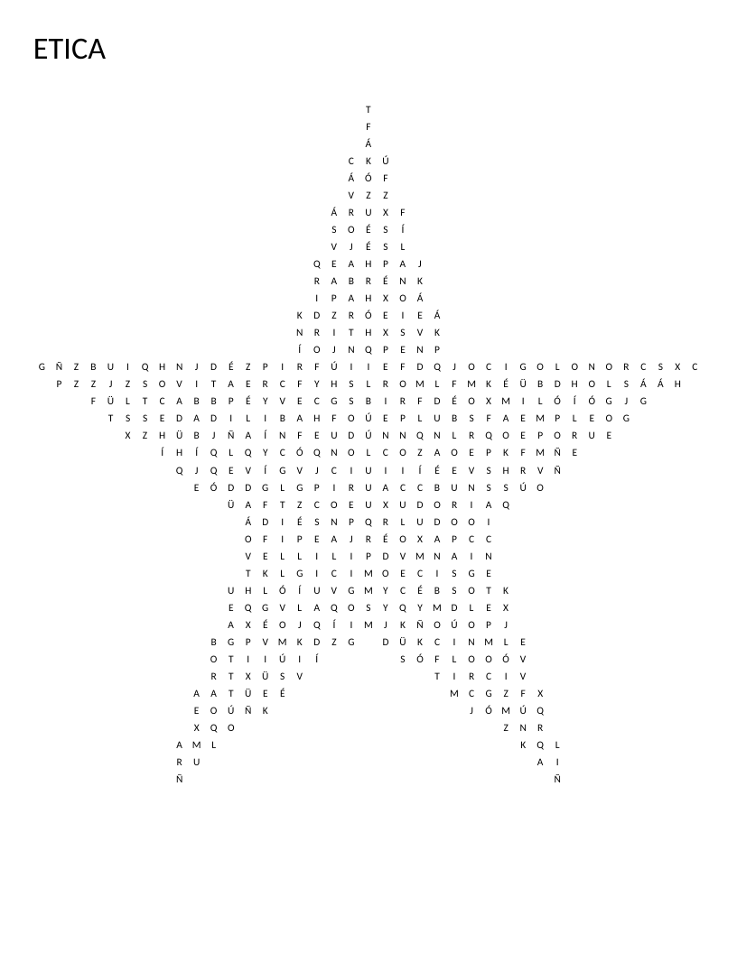 Star-shaped Spanish CV and resume word search with terms like Europass and competencias.
