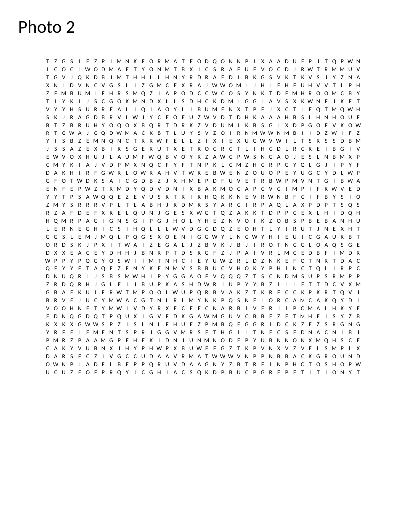 Photography word search featuring technical terms like DSLR, macro lens, and rule of thirds.