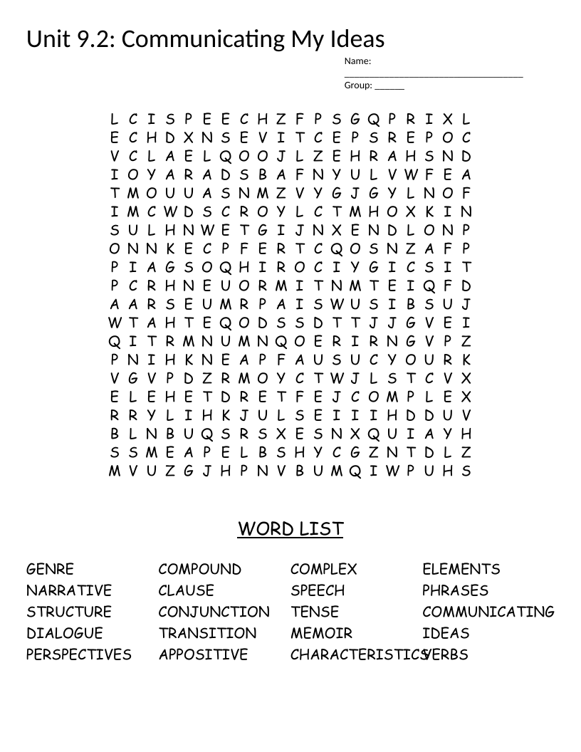 Communicating My Ideas Word Search - Free Printable | BrightSprout