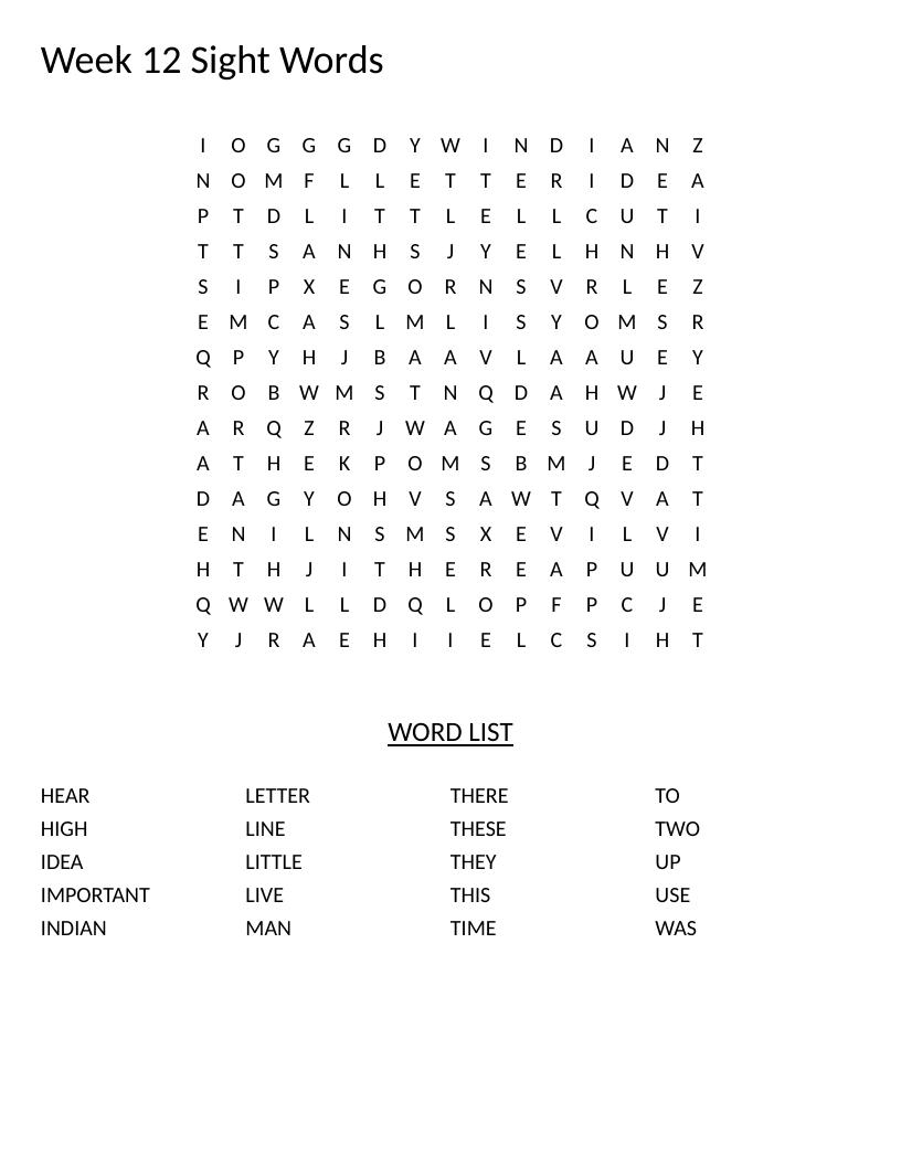 Sight words word search for early readers with words like there, these, and important.
