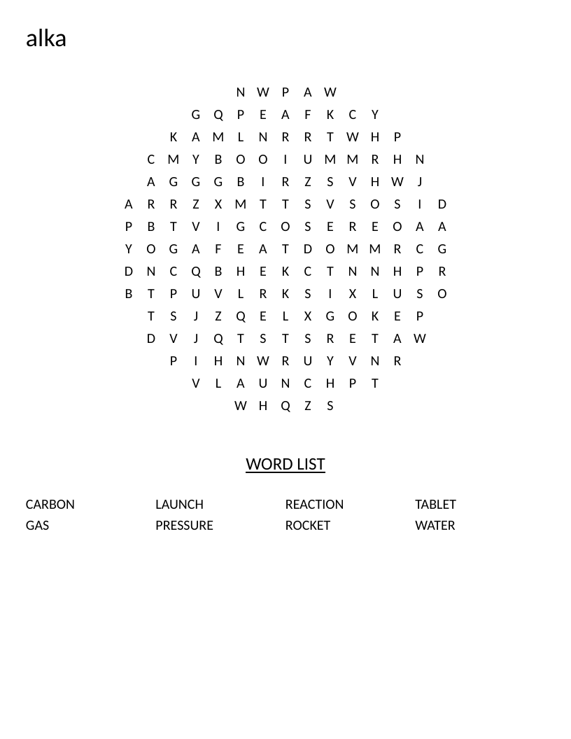 Circle-shaped chemistry word search with words like pressure, reaction, and carbon tablet.