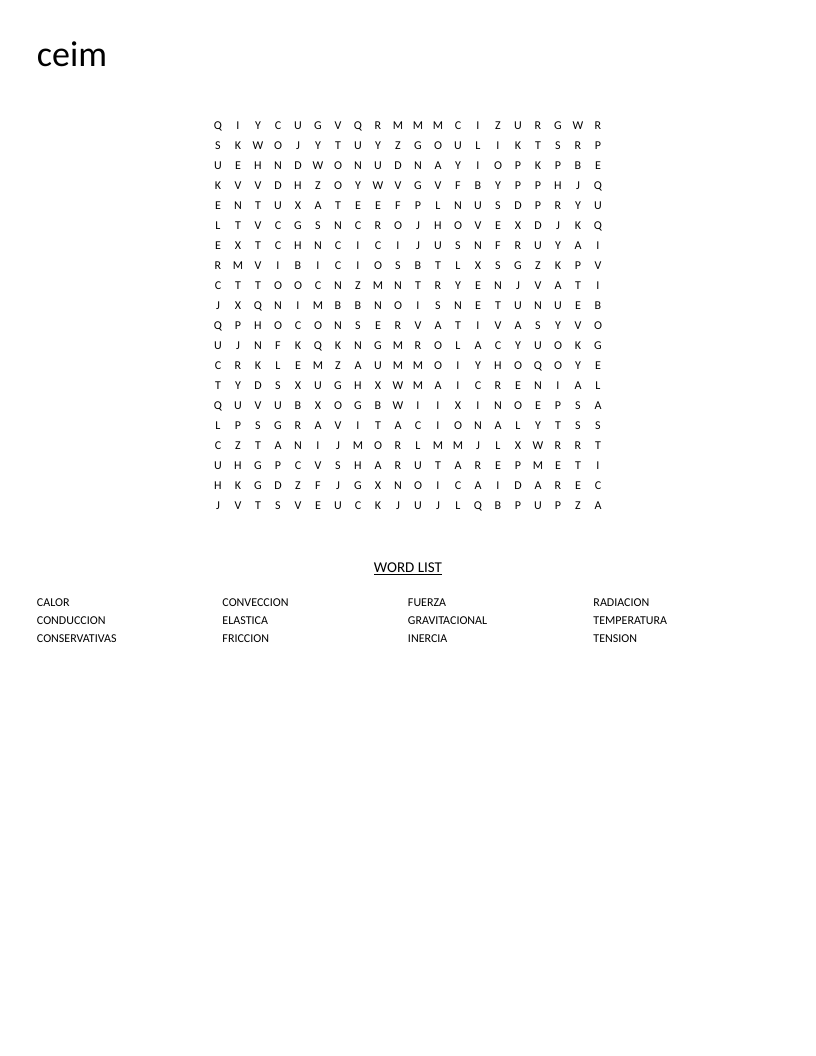 Spanish physics word search with vocabulary including fricción, temperatura, and gravitacional.