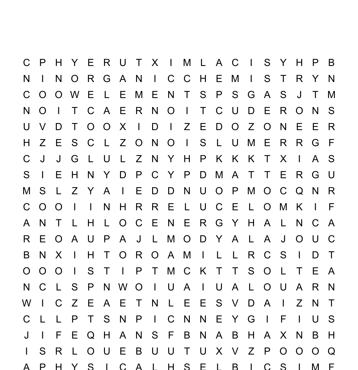 chemistry word search
