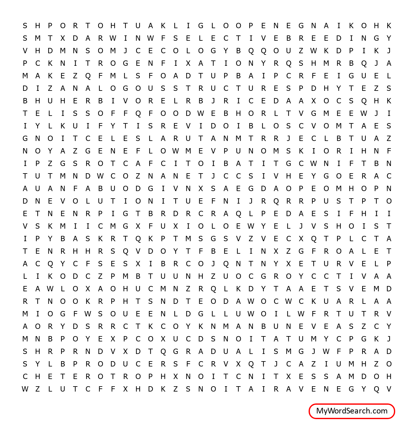 Ecology/Evolution word search