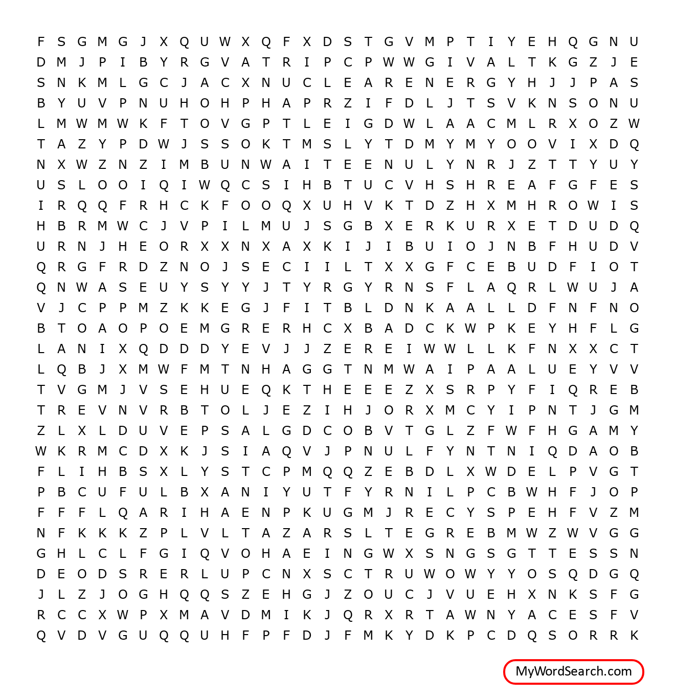 Energy Word Search