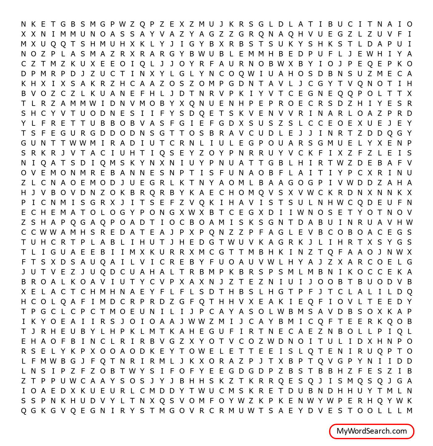 Lab Week Word Search