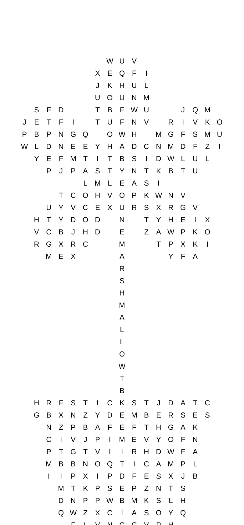 Marshmallow word search