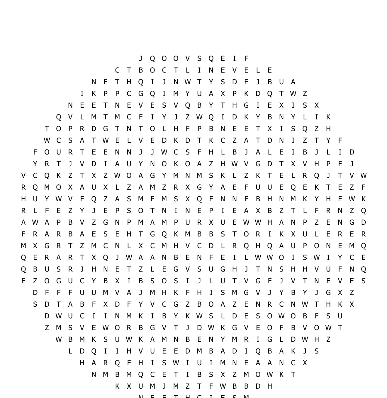 Numbers Word Search