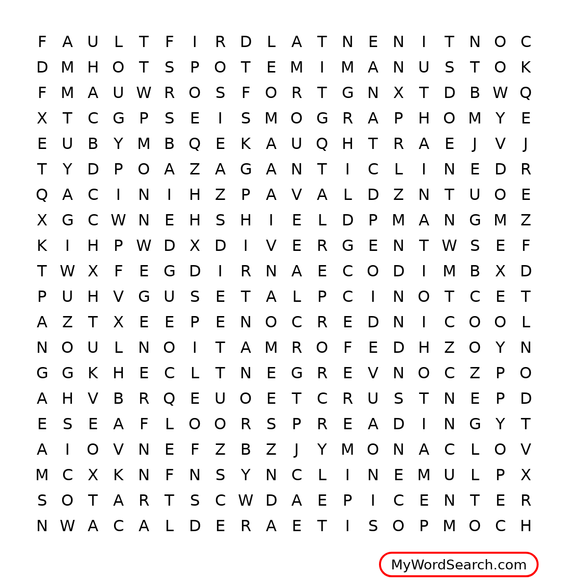 Plate Tectonics Wordsearch