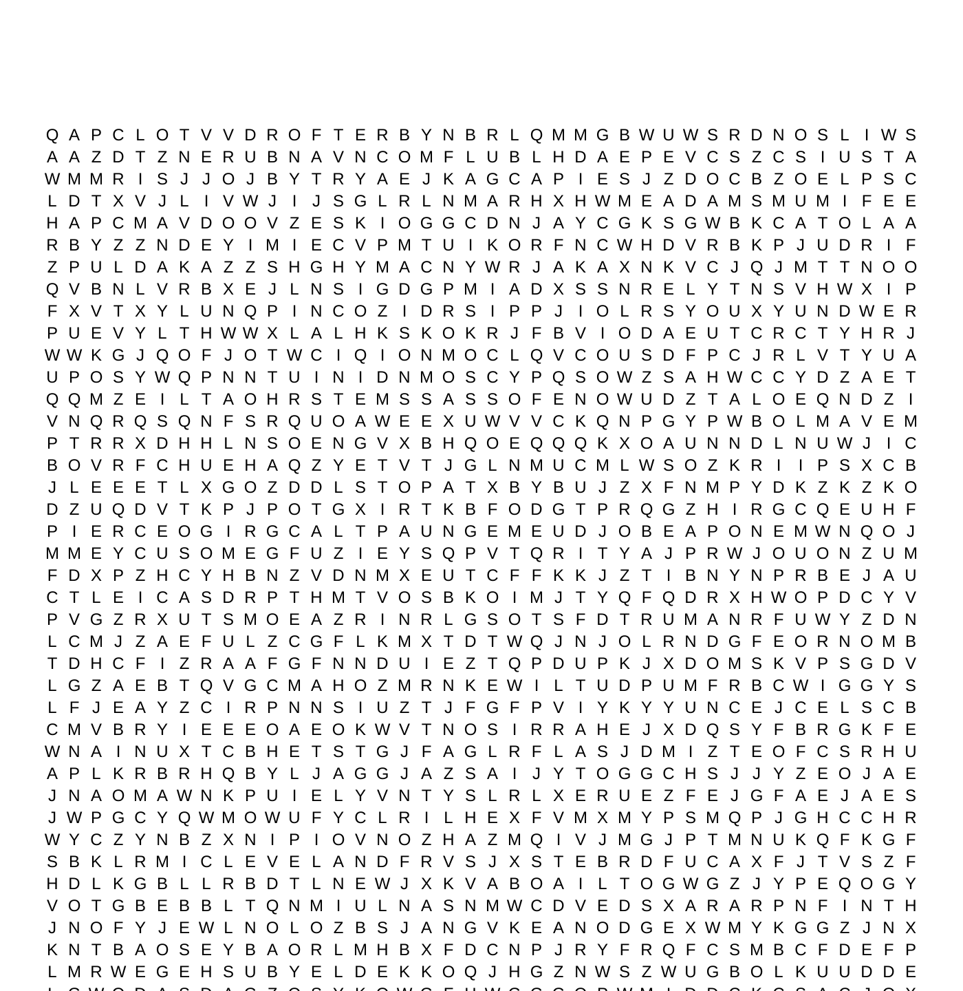 Presidential wordsearch