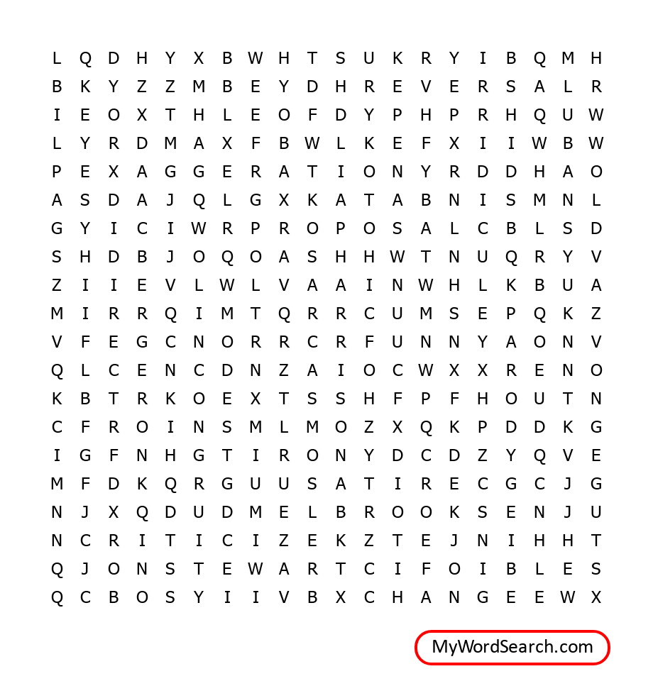 Satire Word Search