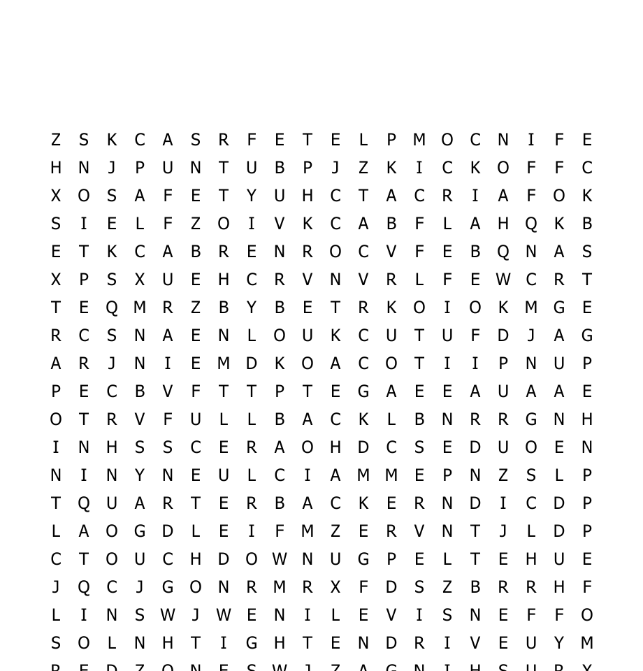 Superbowl Word Search