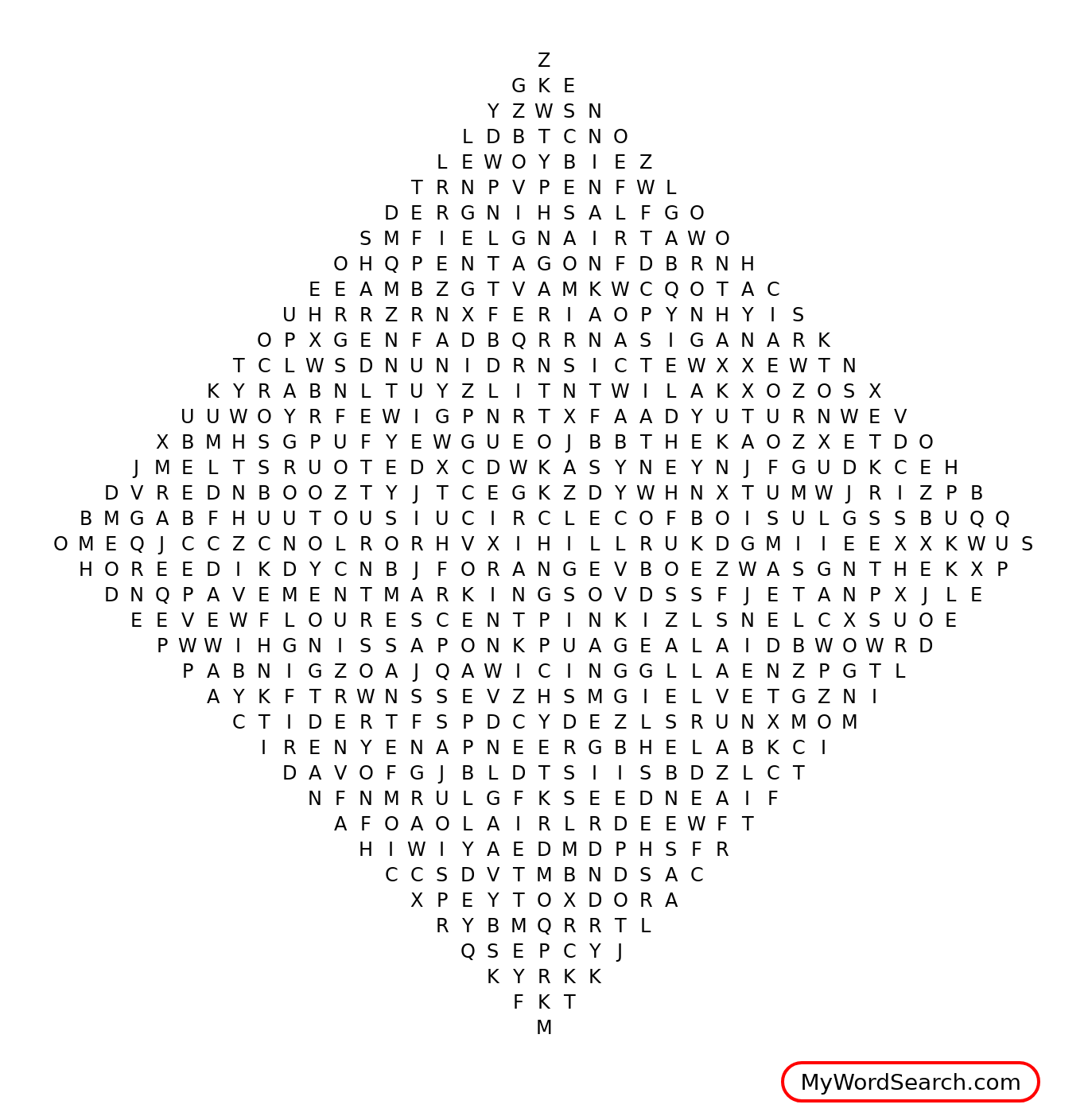 Road Signs Word Search