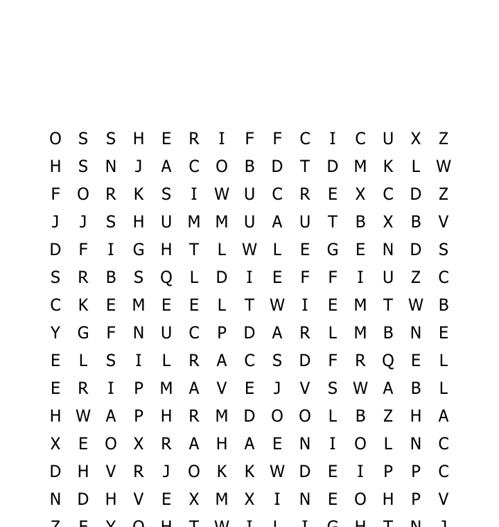 Twilight Word Search