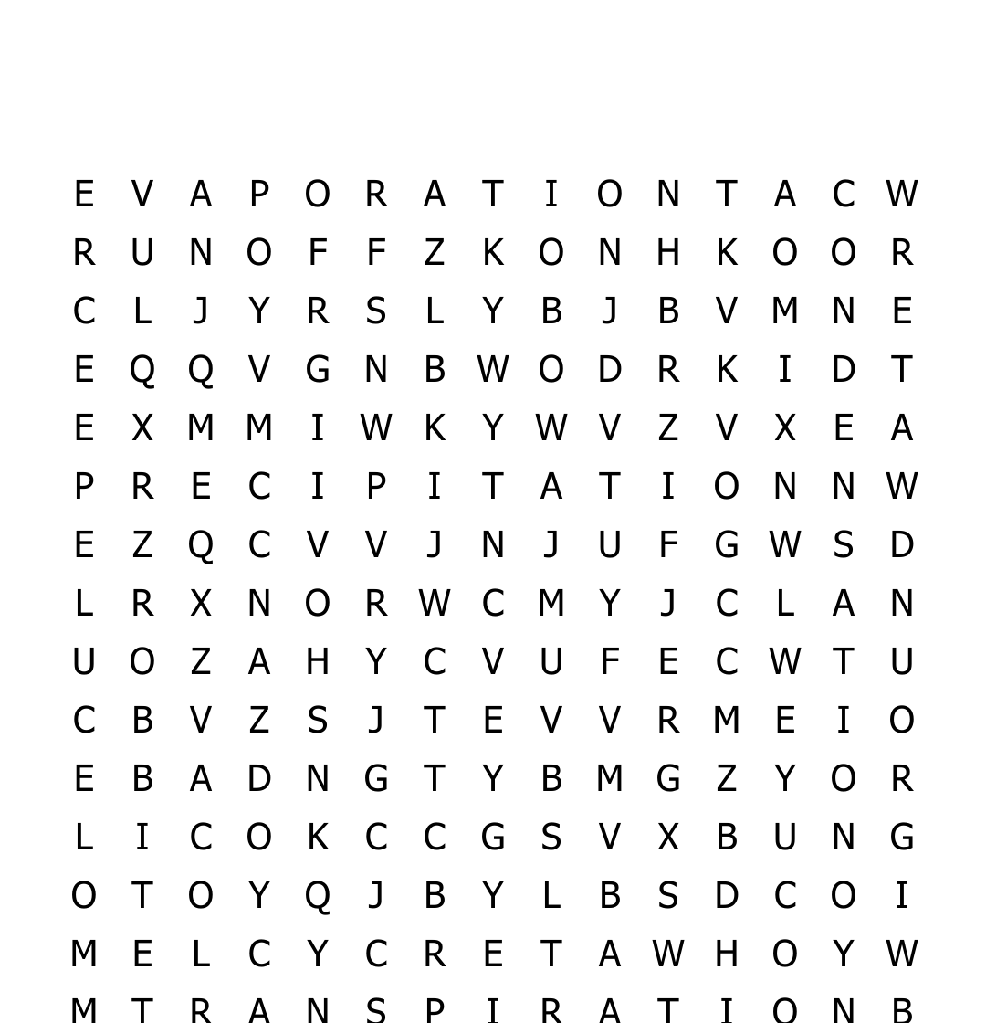 Water Cycle Vocabulary Terms