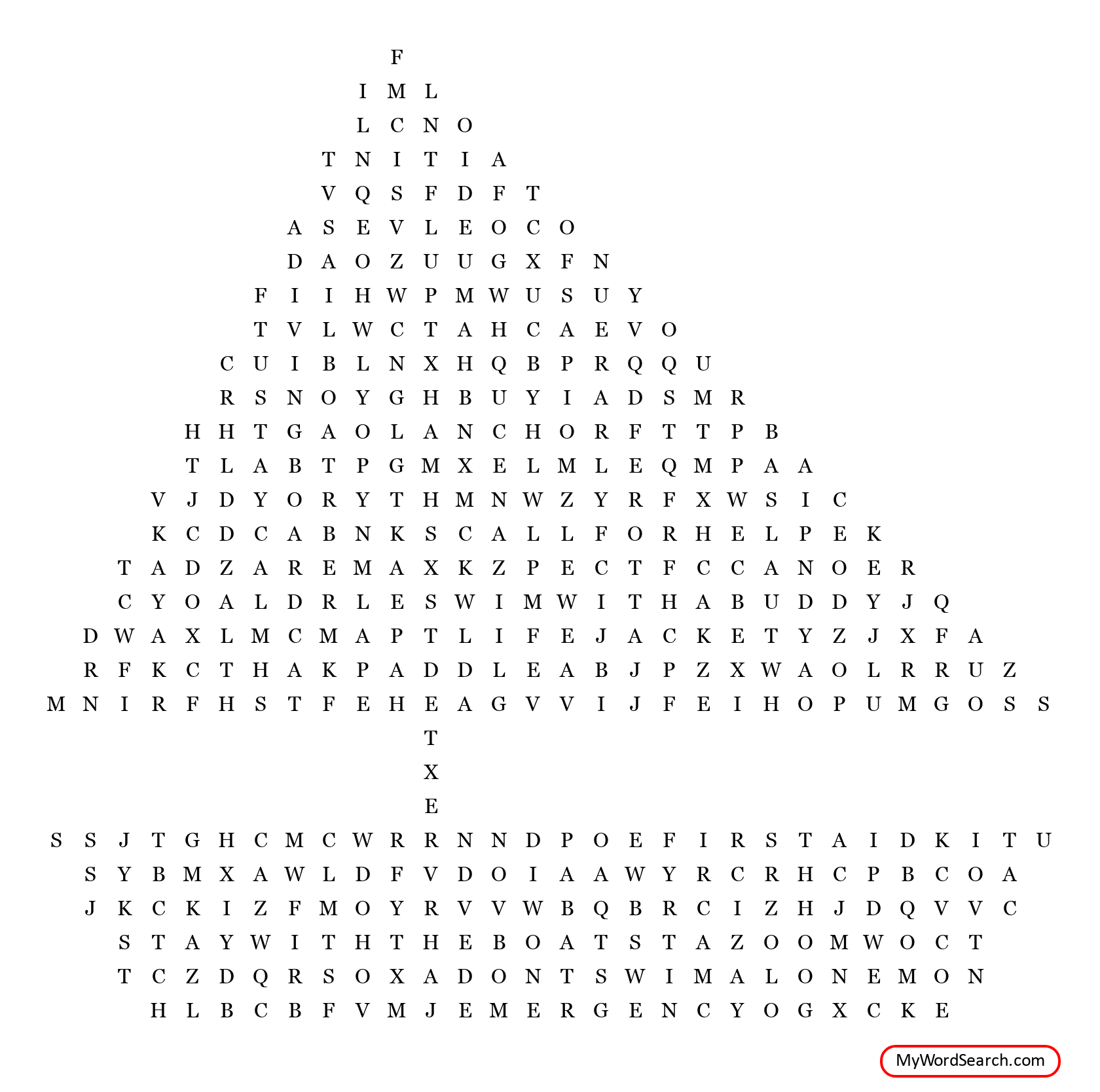 Water Safety Word Search