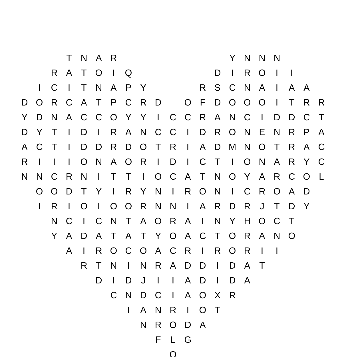 Words using the letters in DICTIONARY