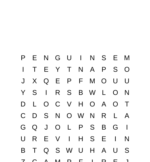 Yeti's Word Search